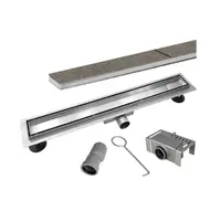 Mereo Odtokové žlaby - Nerezový žlab s roštem Tile, 90x7 cm CZ133