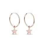 Náušnice kruhy s hvězdami z růžového zlata KLENOTA