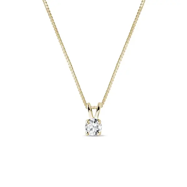 Zlatý náhrdelník s čirým briliantem KLENOTA
