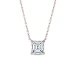 Náhrdelník z růžového zlata s lab grown diamantem asscher KLENOTA
