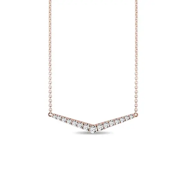 Briliantový náhrdelník z růžového zlata KLENOTA