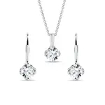Súprava šperkov z bieleho zlata s lab grown diamantmi KLENOTA