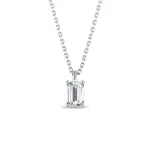 Náhrdelník z bieleho zlata s diamantom emerald cut KLENOTA