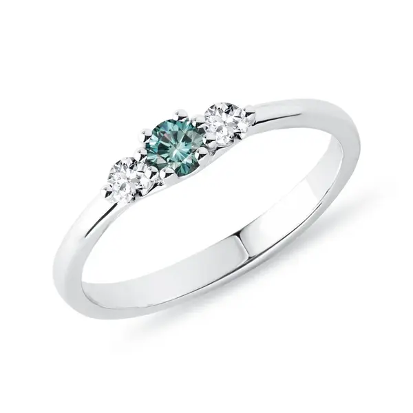 Zlatý diamantový prsteň s modrým diamantom KLENOTA