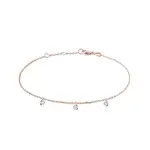 Náramok z ružového zlata s prevŕtanými diamantmi KLENOTA