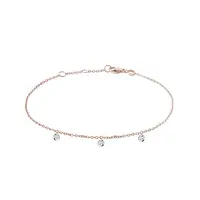 Náramok z ružového zlata s prevŕtanými diamantmi KLENOTA