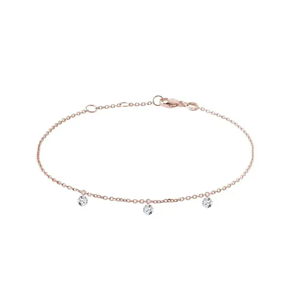 Náramok z ružového zlata s prevŕtanými diamantmi KLENOTA