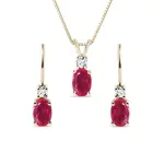 Set šperkov zo žltého zlata s rubínmi a diamantmi KLENOTA
