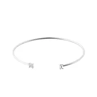 Pevný náramok z bieleho 14k zlata s diamantmi KLENOTA