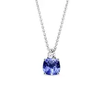 Náhrdelník z bieleho zlata s tanzanitom a diamantom KLENOTA