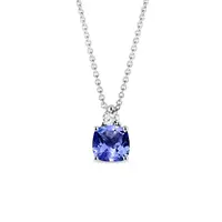 Náhrdelník z bieleho zlata s tanzanitom a diamantom KLENOTA