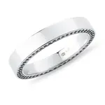 Pánska svadobná obrúčka z bieleho zlata s čiernymi diamantmi KLENOTA