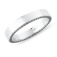 Pánska svadobná obrúčka z bieleho zlata s čiernymi diamantmi KLENOTA