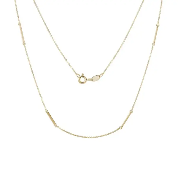 Zlatý náhrdelník s jemnými tyčinkami v dĺžke 70 cm KLENOTA
