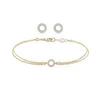 Sada diamantových šperků s motivem kruhu ve žlutém zlatě KLENOTA