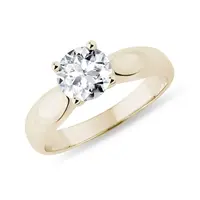 Luxusní zásnubní prsten  s 1,0 ct lab grown diamantem ve zlatě KLENOTA