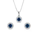 Sada safírových šperků v bílém zlatě KLENOTA