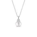 Náhrdelník se sladkovodní perlou a brilianty v bílém zlatě KLENOTA