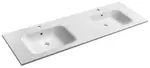Sapho - Dvojumývadlo 161x52 cm, s prepadom, 2 otvory na batériu, biela AC161