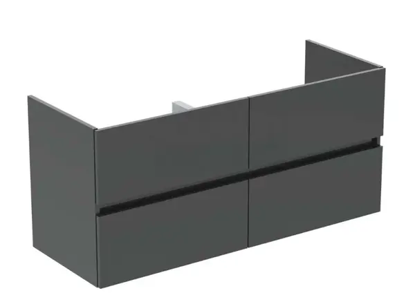 Ideal Standard Eurovit+ - Umyvadlová skříňka, 55x120x44 cm, 4 zásuvky, lesklá šedá R0267TI