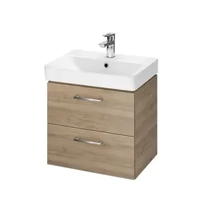 Cersanit Lara - Skrinka s umývadlom, 46x49x35 cm, 2 zásuvky, orech S801-322-DSM