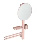 Ideal Standard ALU+ - Zrcadlo s držákem ručníků, poličkou a pohárkem na kartáčky a pastu, rosé BD588RO