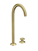 Axor One - Umývadlová batéria s výpusťou Push-Open, 2-otvorová inštalácia, EcoSmart, kefovaná mosadz 48060950