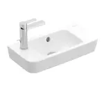 Villeroy & Boch O.novo - Umývadielko Compact 50x25 cm, s prepadom, 1 otvor na batériu vľavo, CeramicPlus, alpská biela 4342L5R1