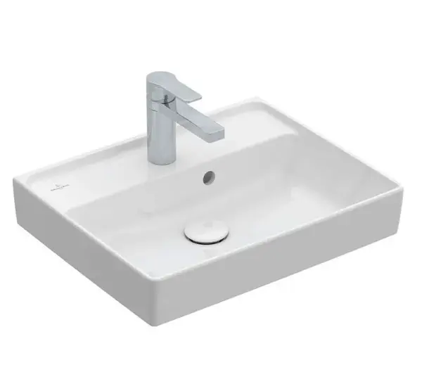 Villeroy & Boch Collaro - Umývátko 50x40 cm, s přepadem, 1 otvor pro baterii, CeramicPlus, Stone White 433450RW