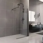 Mereo Novea - Sprchová stena Walk-In 140x200 cm, čierna/číre sklo CK10606HB