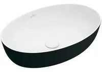 Villeroy & Boch Artis - Umývadlo na dosku, 61x41 cm, bez prepadu, Coal Black 419861BCT8