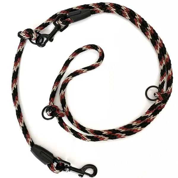 PafDog Přepínací nastavitelné vodítko 8mm, žíhané (černá, hnědá, béžová) PAF-073