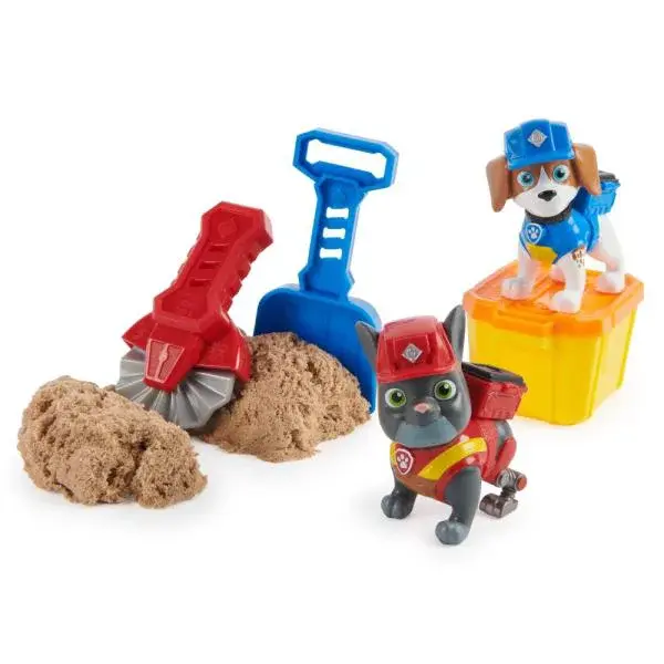 Paw Patrol Rubble a jeho parta – Charger a Wheeler figurky s doplňky
