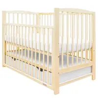 NEW BABY LILLY Detská postieľka s výsuvnou bočnicou a zásuvkou, béžová, veľkosť