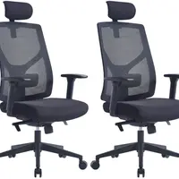 MERCURY 2PACK Ergonomická kancelářská židle ARES černá, vysoké postavy, sezení 8 hodin denně (2 ks)