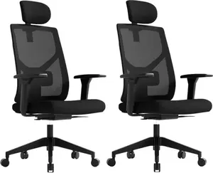 MERCURY 2PACK Ergonomická kancelářská židle ARES černá, vysoké postavy (2 ks)