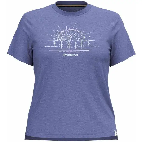 Smartwool MOUNTAIN SOL SHORT SLEEVE GRAPHIC TEE W Dámske tričko, modrá, veľkosť