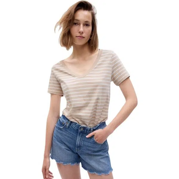 GAP ORGANIC Dámske tričko, béžová, veľkosť