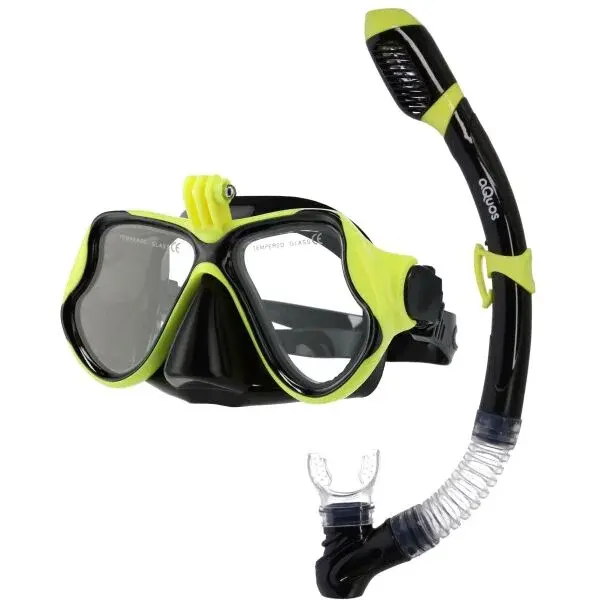 AQUOS BURI-G SHARK Šnorchlovací set, žltá, veľkosť