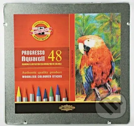 Koh-i-noor pastelky PROGRESSO akvarelové souprava 48 ks v plechové krabičce