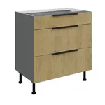 Spodní skříňka Cremona ANT 80 D 3S BB - Premium Box Barva korpusu: Antracit, Barva dvířek: Dub Cremona