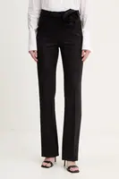 Kalhoty Marella dámské, černá barva, zvony, high waist, 2523136242200