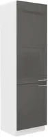 Vysoká potravinová skříňka Lara 60 DK-210 2F Barva korpusu: Bílá, Barva dvířek: Šedý lesk