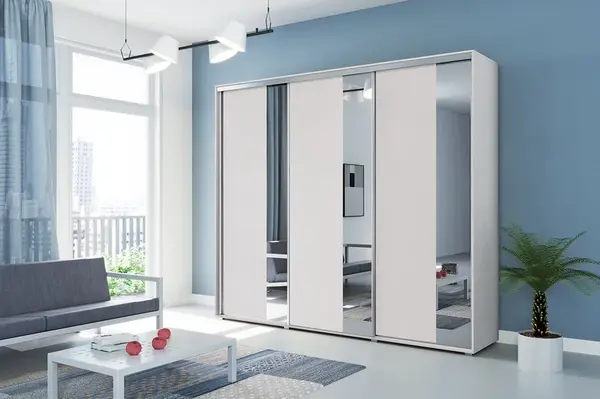 Šatní skříň Ska A29 XL Barva korpusu: Bílá, Rozměry: 250 cm, Dveře: Bílé