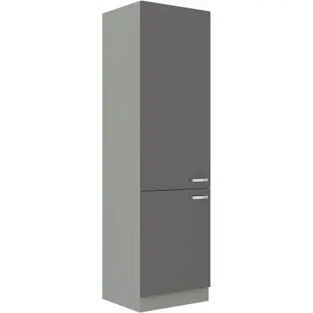Skříňka pro vestavenou lednici 60 LO-210 2F Barva korpusu: Šedá, Barva dvířek: Šedý lesk (Šedá)
