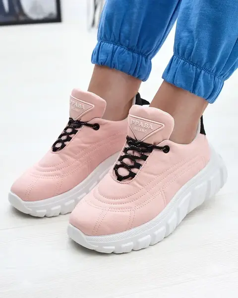 Resti Light pink women's fabric sports shoes Riotay- Footwear