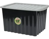 Úložný box s vekom 30x16 cm, čierny, recyklovatelný  plast%