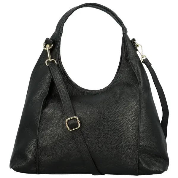 Dámska kožená kabelka na rameno čierna - Delami Vera Pelle Aristid