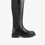 Black women's boots with leather details Geox Iridea - Women's