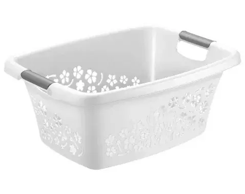Kôš na prádlo Flowers 25 l, biely%